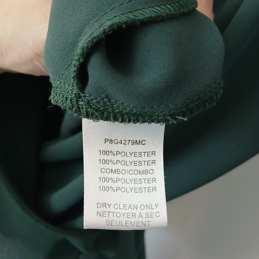 Parker Women's Size 0 Asymmetrical Jumpsuit Ruffle Sleeve Ankle Length Green - Picture 11 of 16